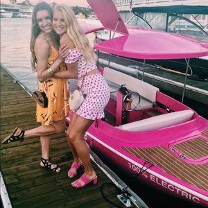 Lovers and friends matching pink polka dot set